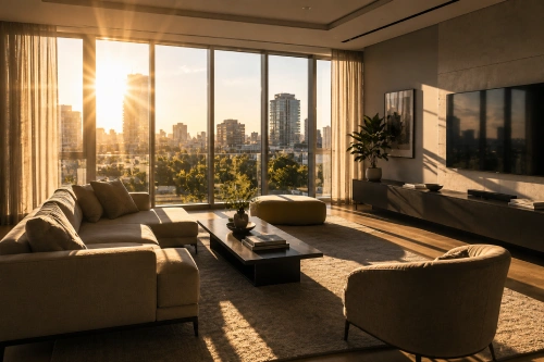 Living Room with large windows